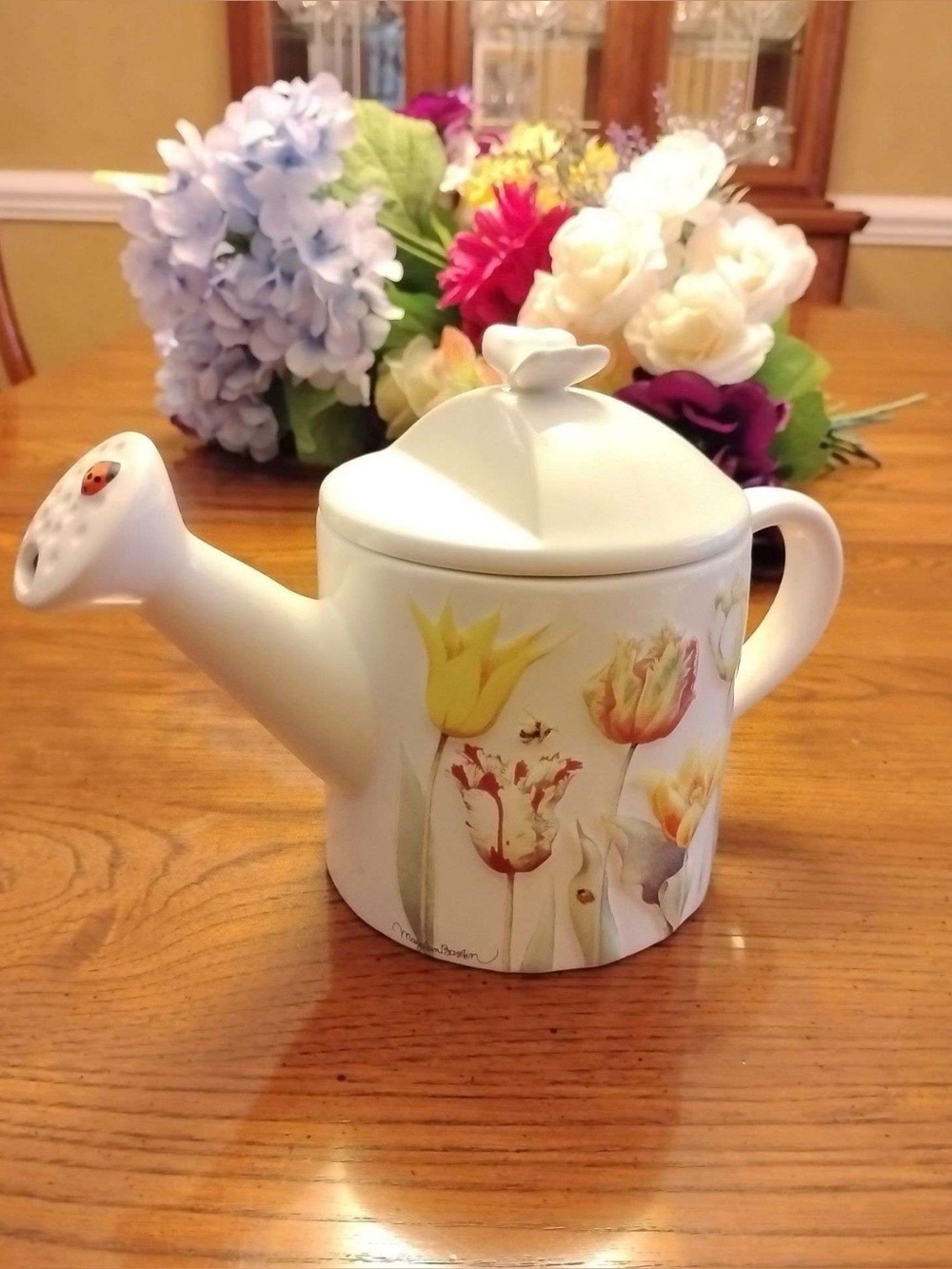 Hallmark Nature's Sketchbook watering can teapot.